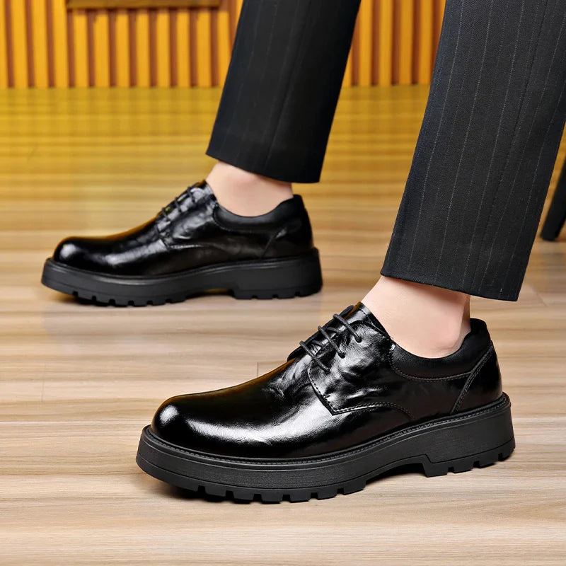Men Comfortable Leather Work Shoes for Long Standing