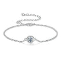 925 Sterling Silver 0.5CT Moissanite Bracelet Bezel Setting Adjustable Knot Wrist Chain for Women Anniversary Love Gift