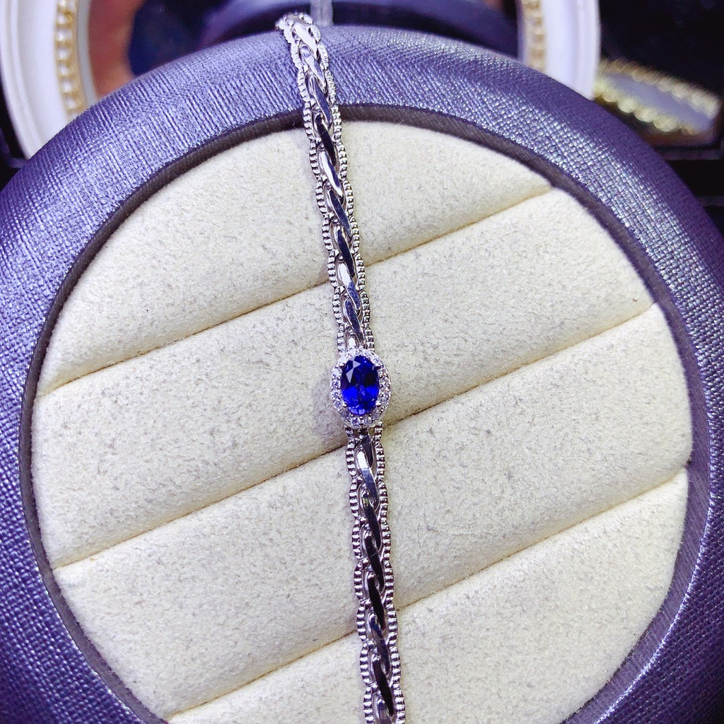 Natural sapphire 925 Sterling silver high definition bracelet Ladies Color Beautiful Exquisite special price free mailing