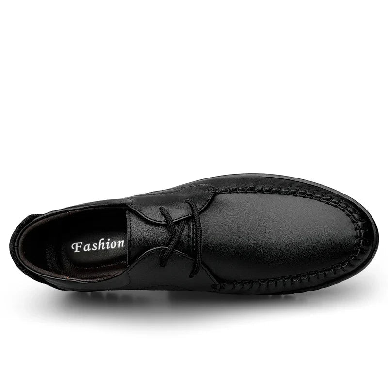Italian Brand Men's Genuine Leather Casual Shoes Handmade Soles Loafers Lace Up Breathable That's Oxford Shoes for Summer