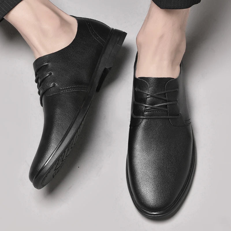 Classic Dress Mens Flats for Wedding Men Oxfords Shoes Fashion Casual Footwear Men New Genuine Leather for Male Walking Shoes