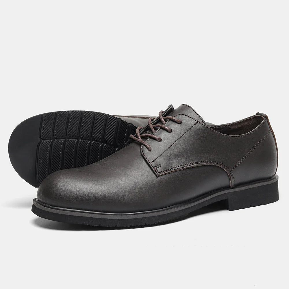 Genuine Leather Men Derby Shoes Thick Sole Men Casual shoes Men Leather Shoes