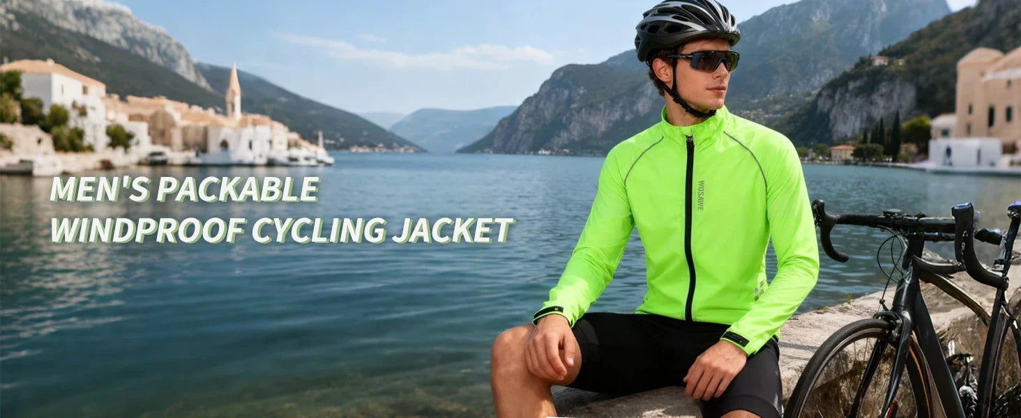 Men's Cycling Windbreaker Wind Jacket Windproof Water Repellent Mountain Bike MTB Clothing Reflective Loose Bicycle Coat