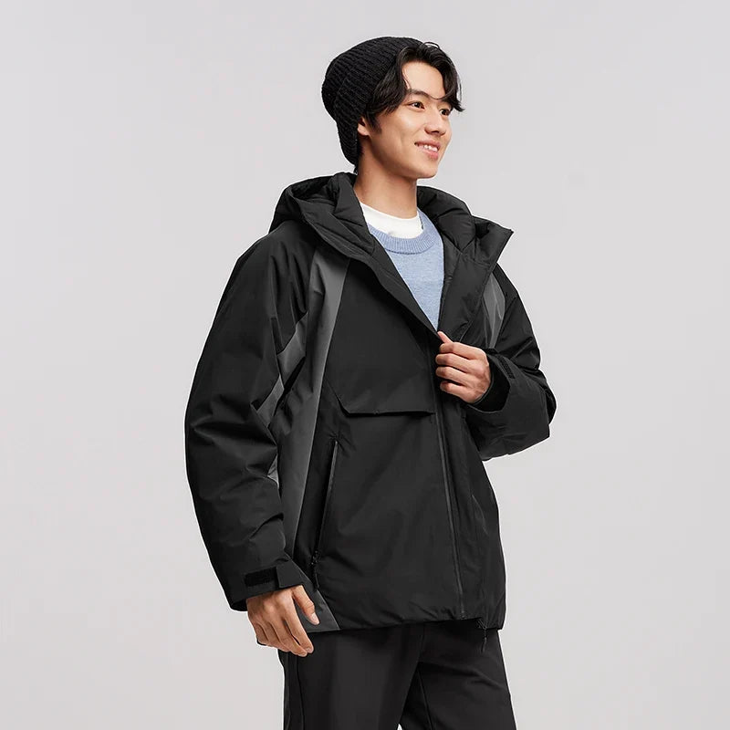 Down Jacket Men Waterproof Hooded 2026 New Winter Outdoor Windproof Warm Versatile Outerwear