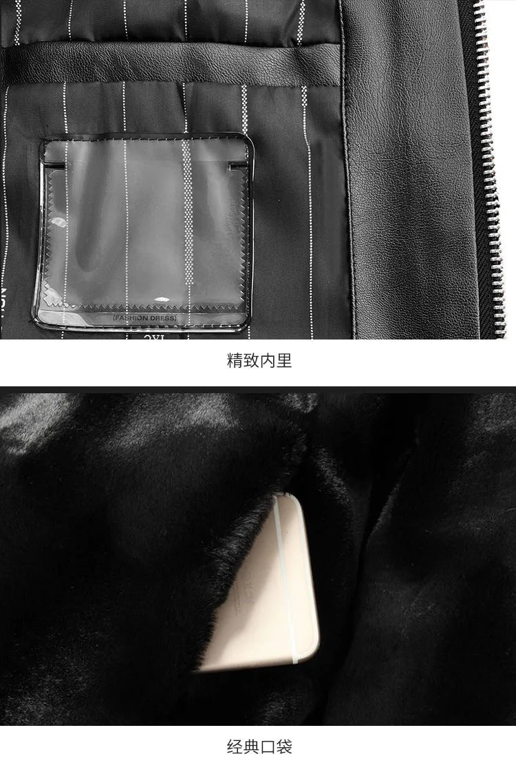 2025 Autumn and Winter Fashion Trend Plus Fleece Thickened Warm Jacket Men's Casual Loose Comfortable High-Grade Large Size Coat