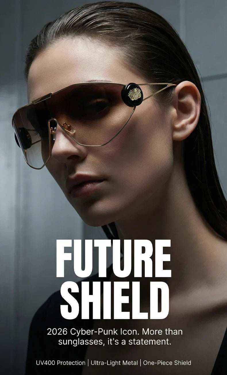 Oversized One-Piece Mask Punk Sunglasses Women 2026 Luxury Brand Vintage Windproof Sun Glasses Wrap Around Shades Shield Goggle