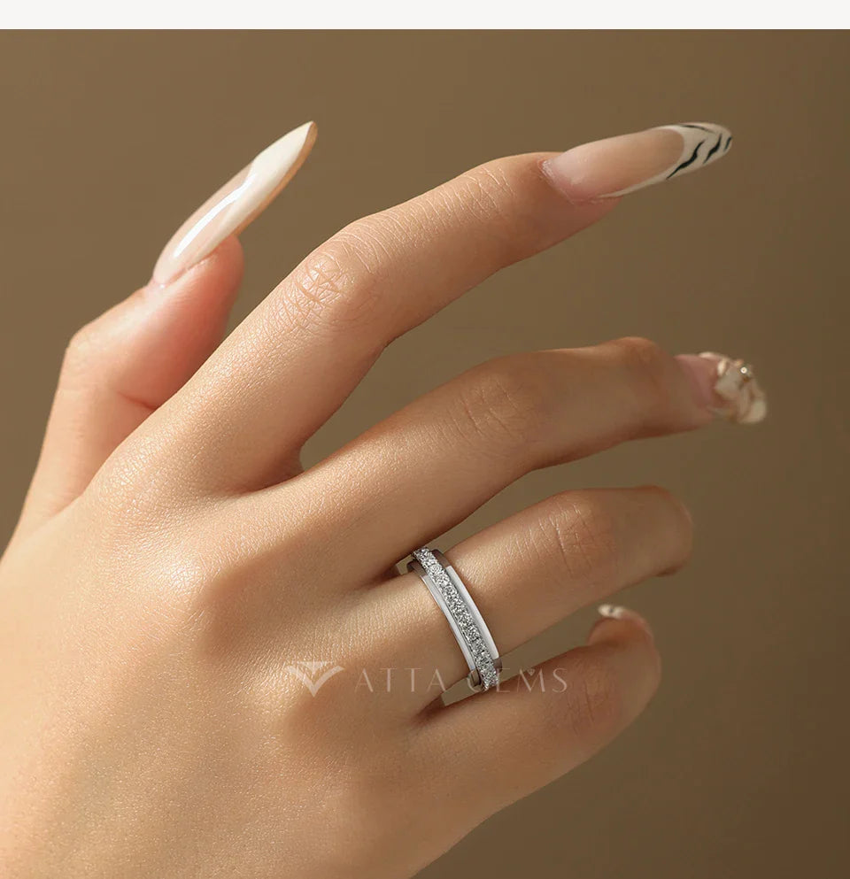 Hot Moissanite Rotating Rings for Women Men 925 Sterling Silver Fidget Anxiety Ring Versatile Daily Wear Simple Jewelry