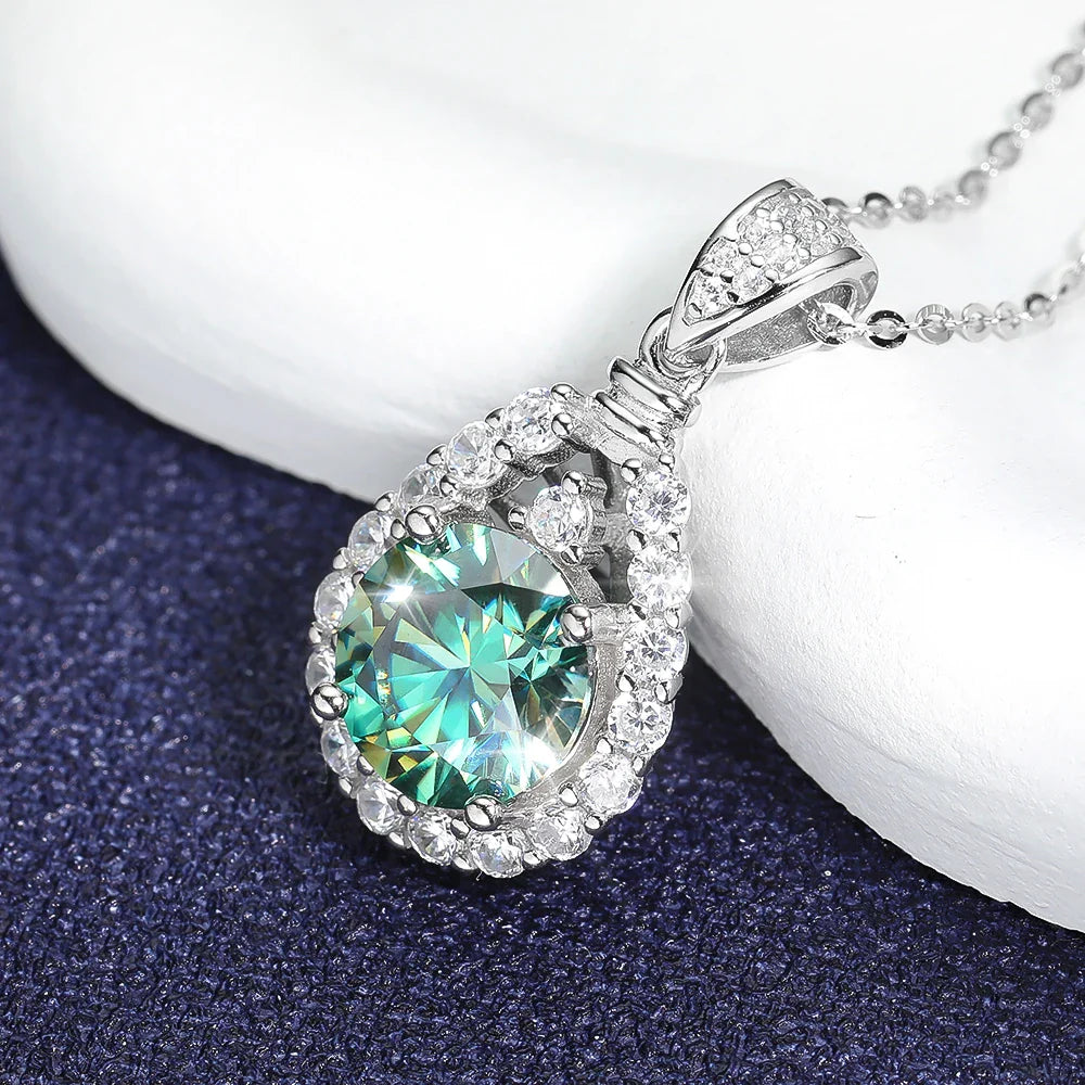 Luxury 925 Sterling Silver Real 5ct Moissanite Pendant Necklace for Women Anniversary Party Diamond Necklaces Fine Jewelry