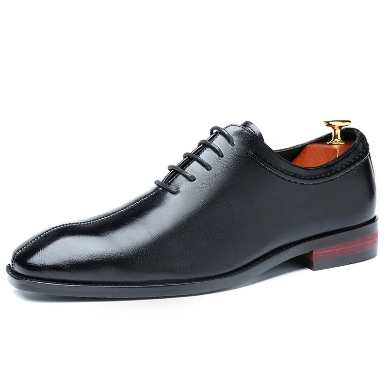 High Quality Retro Men Formal Leather Dress Shoes Pointed Toe Business Oxford Shoes Plus Size 38-48 Men Wedding Shoes