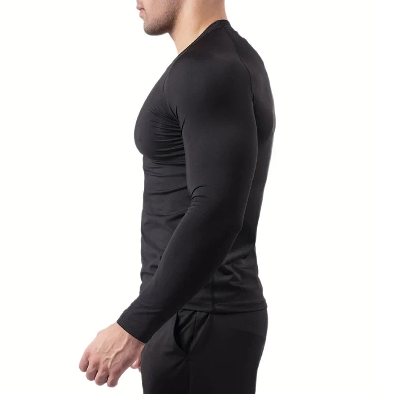 Men's Long Sleeves T-shirt Fitness Sportswear Spring Autumn Athletic Quick Dry T-shirt Gym Running Sports Outdoor Tops for Men