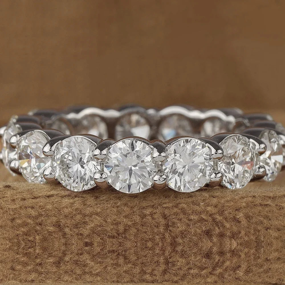 2/3/5mm Full Moissanite Eternity Ring for Women Engagement S925 Silver Rings Lab Diamond Wedding Band Classic Jewelry
