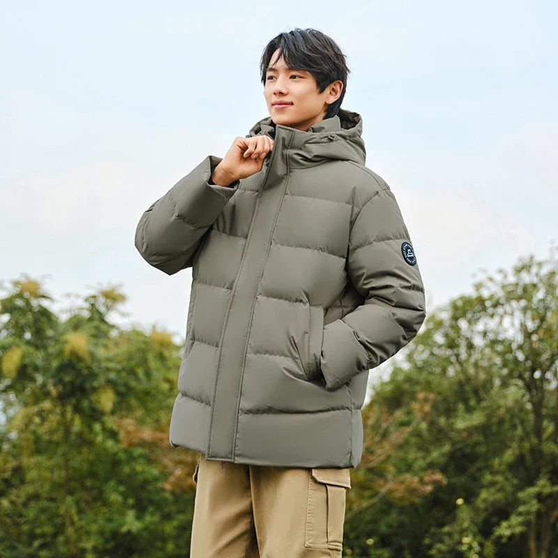 Down Jacket Men 2026 Winter New Hooded Mid-Length Thick Versatile Coat