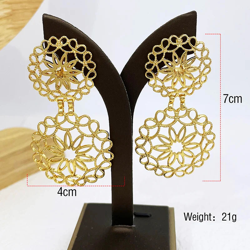 Women Earrings Luxury Design Big Drop Earrings Two Tone Fashion Jewelry  Wedding Party Gift Trending