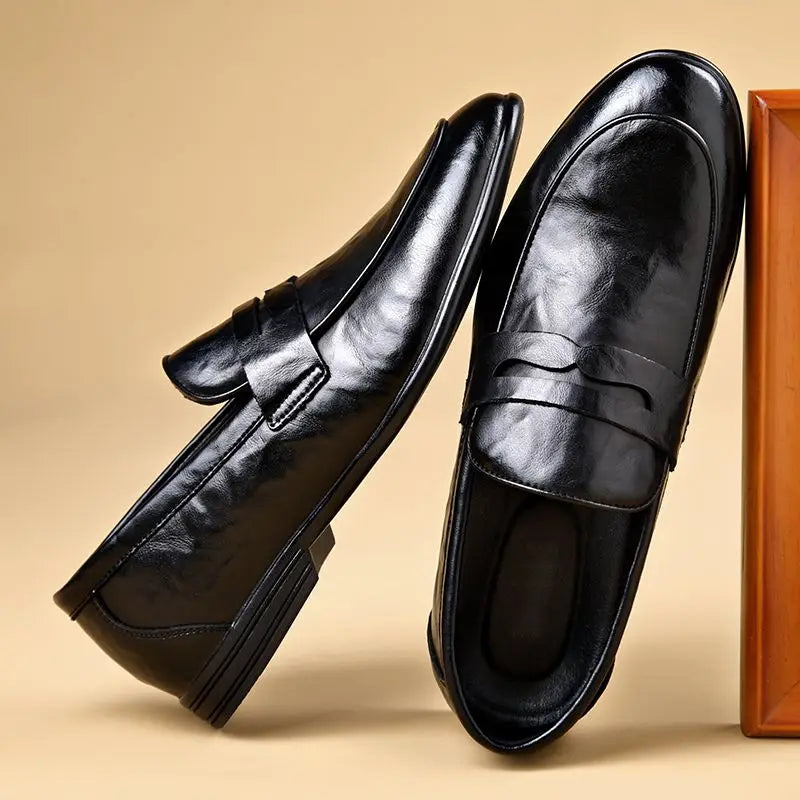 Social Shoe Male Leather Casual Round Toe Men's Formal Shoes Business Luxury Designer Clothing Office Party Gentleman 2025 Trend