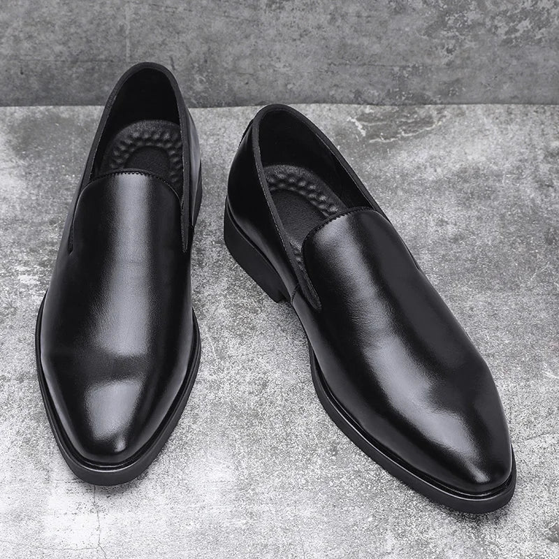 Italian brand mens Loafers Men's brown daily soft sole red sole patent leather shoes Outdoor business dress shoes big size：38-48
