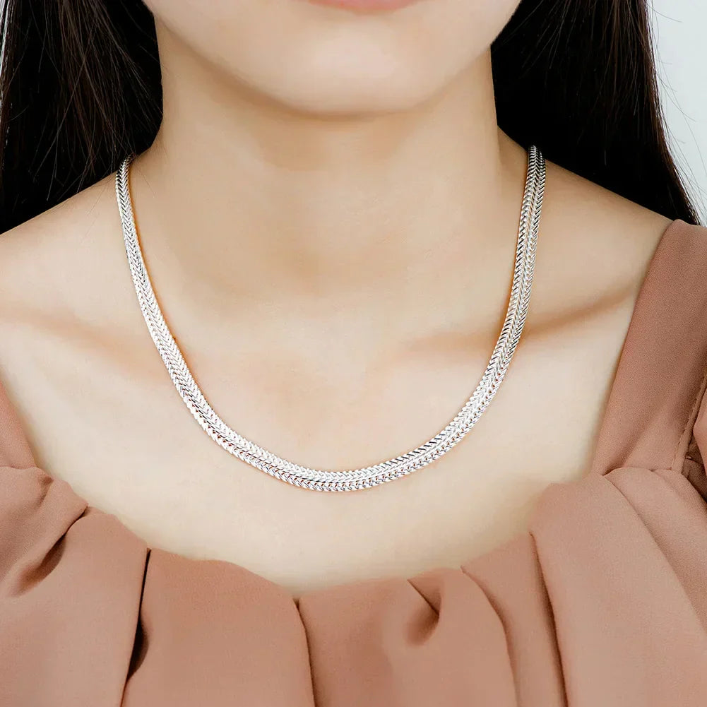 925 sterling silver Snake chain Necklace Noble for women men jewelry designer wedding engagement gifts 50/60cm wholesale price