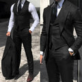 Formal 3 Pieces Groom Tuxedos Peak Lapel Blazer Vest Pants Groomsmen Wedding Suits Set Fashion Men Business Suits