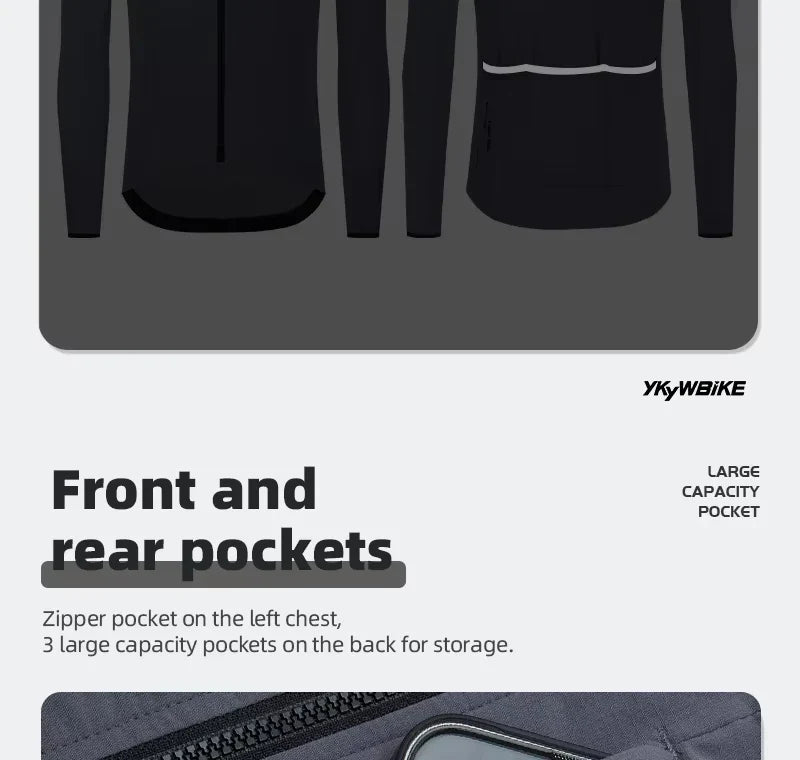 Waterproof Windproof Men Long Sleeve Cycling Jacket Thermal Fleece Bicycle Windbreaker Coat Road Bike Cycling Clothing Top