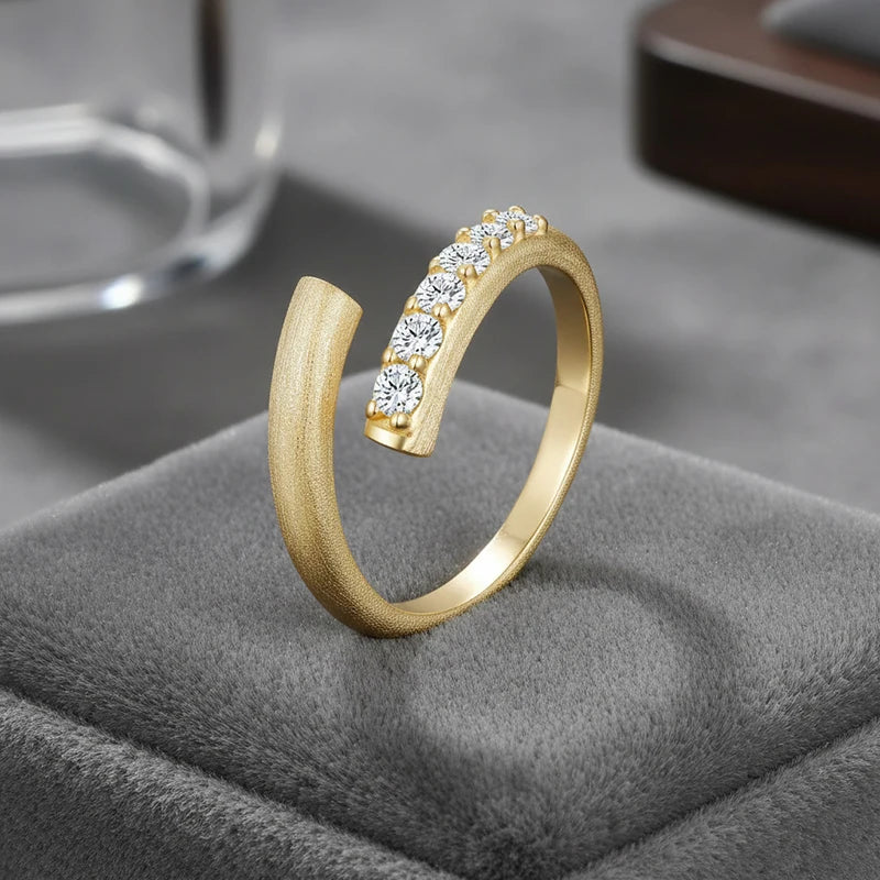 Trendy Test Passed Moissanite Rings for Women Sparkling Wedding Lab Diamond Band Fine Jewelry 100% S925 Sterling Silver