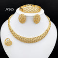 Dubai Jewelry Set Minimalistiese Quality Women Necklace Earrings Bracelet And Ring Luxury Design Weding Party Gift