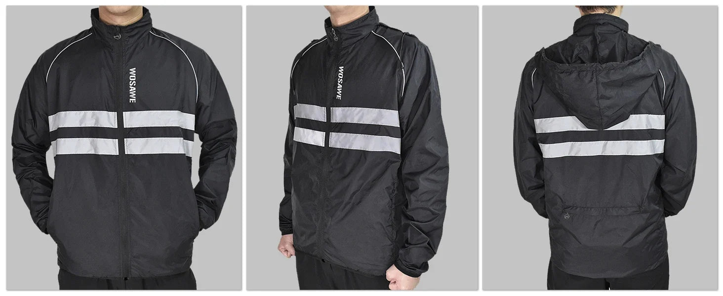 Ultralight Men's Cycling Windbreaker Reflective Jacket Windproof Water Resistant MTB Road Bicycle Long Jersey Wind Coat