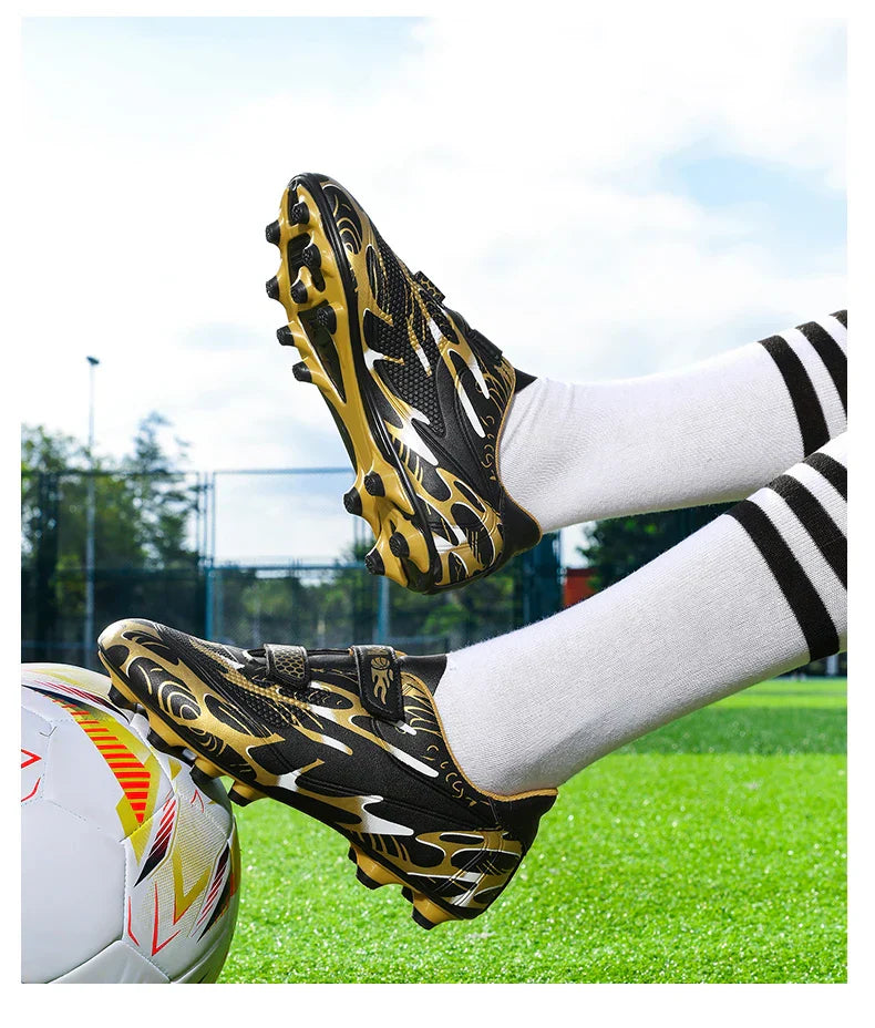 New Hot Kids Soccer Shoes School Football Boots Boys Girls Cleats Grass Sneakers Child Outdoor Athletic Training Sports Footwear