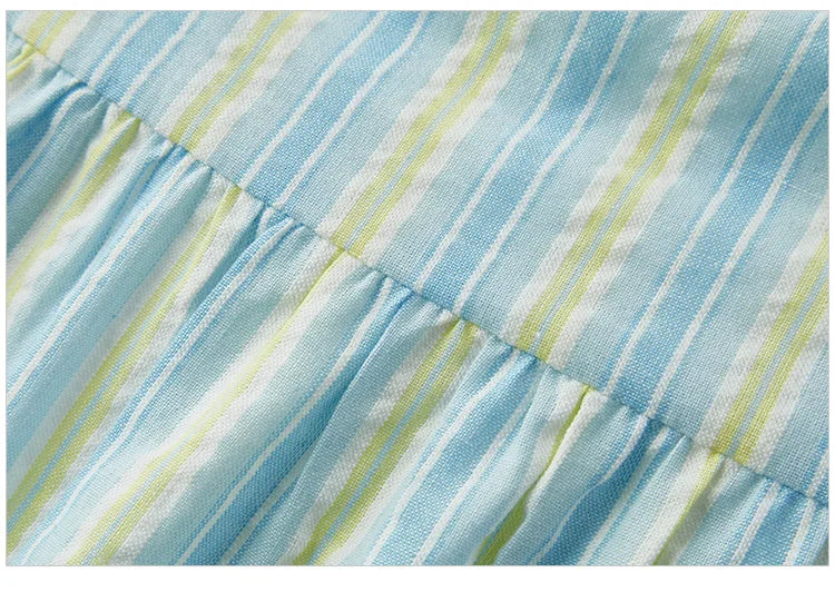 Textured Striped Dress Women Sweet 2025 Summer New Vacation Style Lace Strapless Sundress
