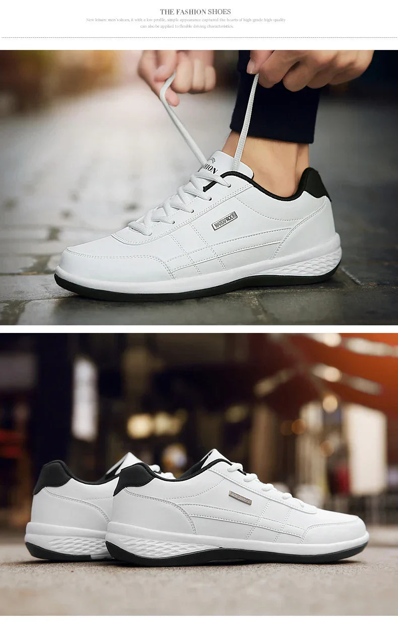Men Shoes Spring Autumn Waterproof Walking Sneakers Leisure Male Leather Sports Shoes Non-Slip Footwear Tennis for Men
