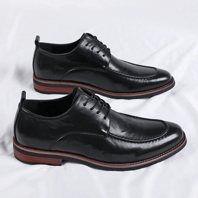 Italian Design Men's Oxford Business Shoes Formal Casual Leather Laces Lace-Up Anti-slip Flat Designer Shoes Comfy Walking Shoes