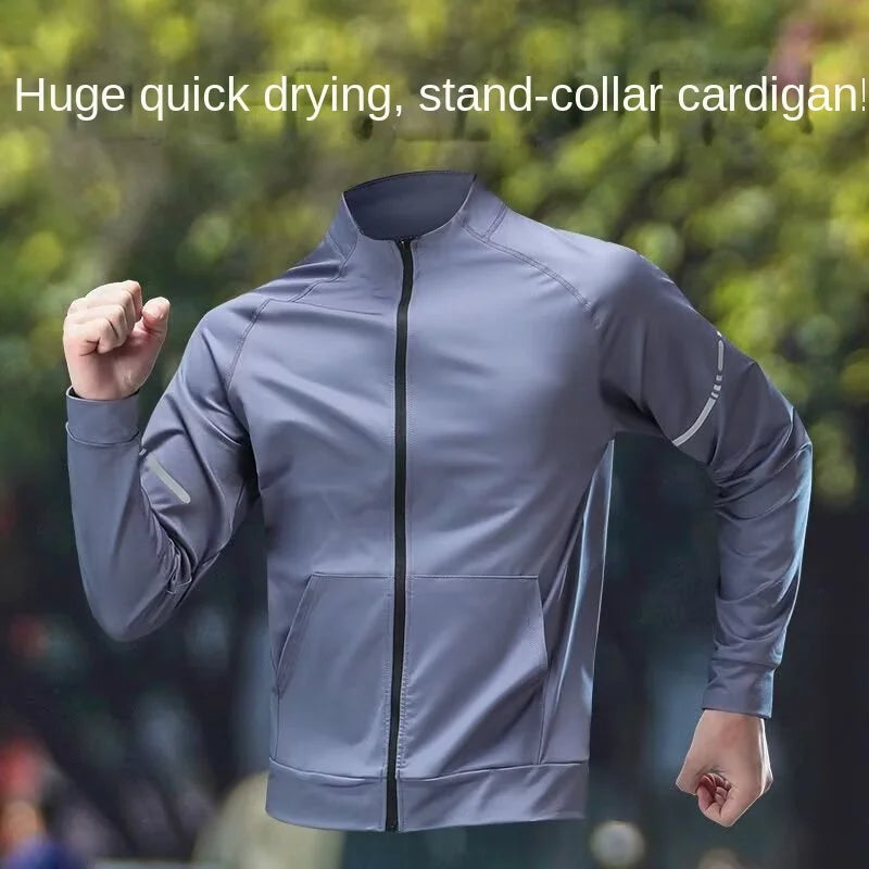 Running jacket men's autumn outdoor training jacket autumn and winter new fashion versatile zipper thin sports top outdoor marat