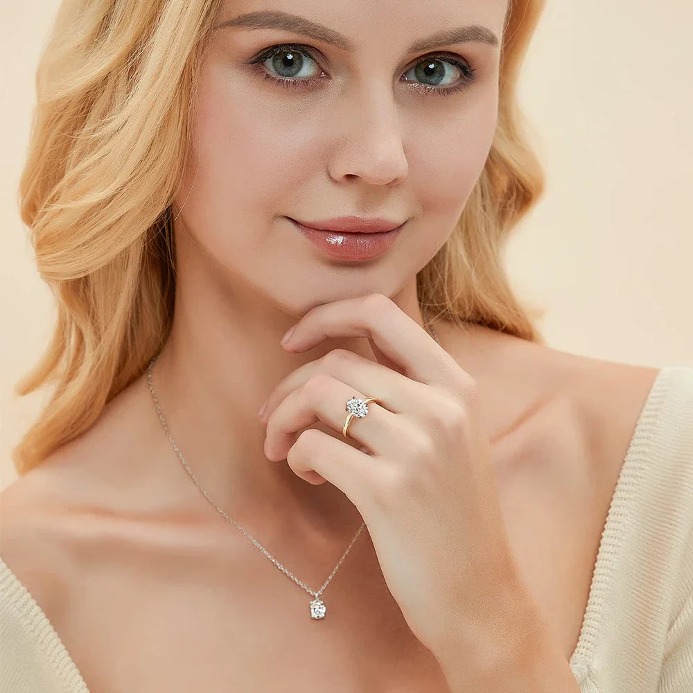 Oval cut 9*7mm2CT DVVS Moissanite Ring 925 Sterling Silver for Women Wedding Jewelry High Quality Shipping from the USA