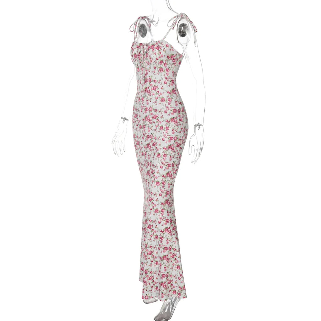 Women Elegant Floral Beach Vacation Bodycon Streetwear Long Dress 2026 Summer Clothes Wholesale Items For Business