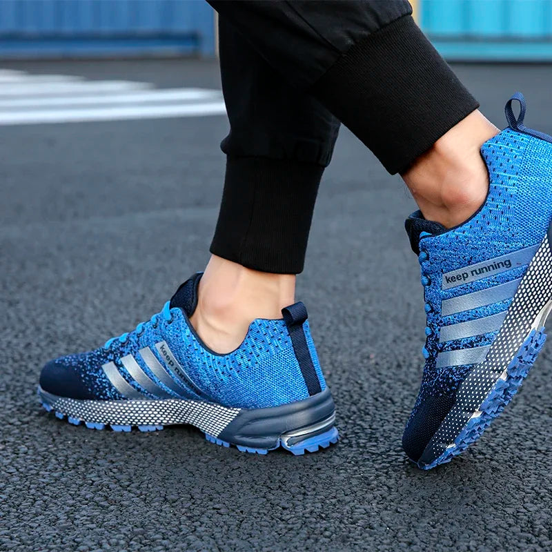 Men's and women's flying mesh surface spring summer breathable casual sports shoes flat vulcanized couple running big size48