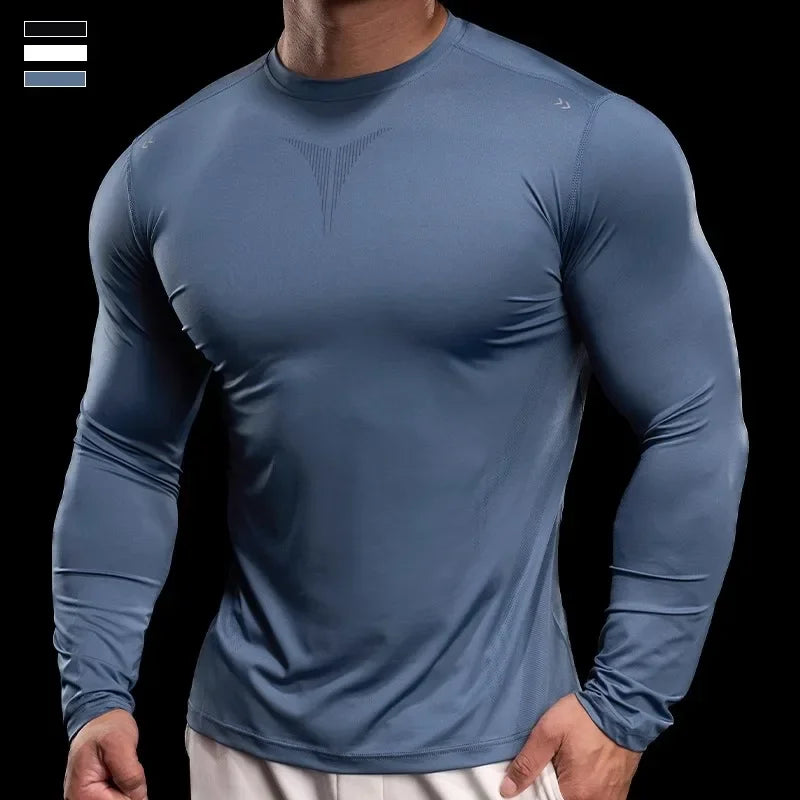 Autumn Sports Gym Fitness Clothes Tights Long-sleeved Running Training Bottoming Tops Long-sleeved T-shirts High Elasticity