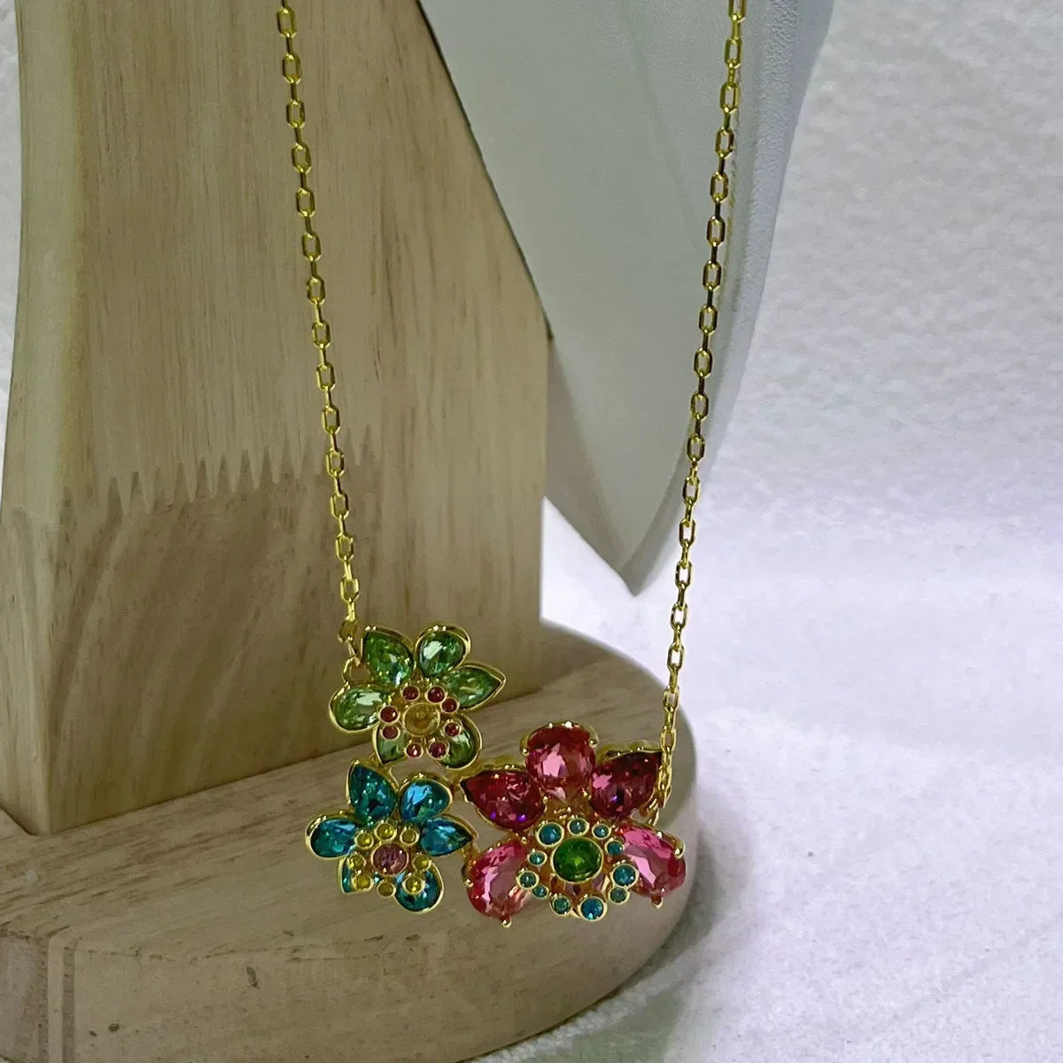 Flower Crystal Boutique Irregular Original Jewelry Set New Color Earring Exquisite Necklace Ring Bracelet Wedding Gift for Women
