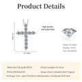 14K Gold Filled Cross Pendant Necklace Certified 3.5MM Full Moissanite Necklaces for Women Lab Diamond Vintage Jewelry