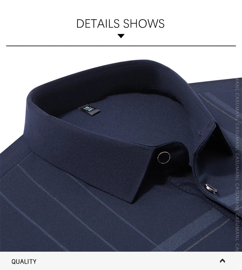 Polo T Shirt for Man 2026 Formal Business Slim Long Sleeve Tshirt Men Casual Loose Stripe Shirt for Man Designer Clothes