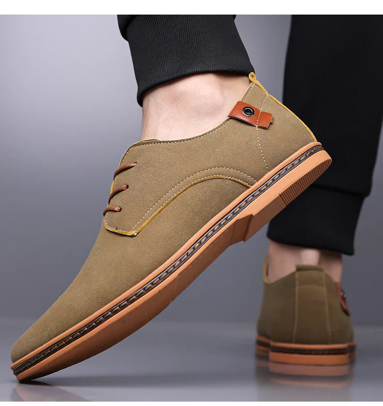 Men's Casual Business Leather Shoes Men Fashion Lace-up Derby Shoe Mens Light Comfortable Outdoor Driving Flats
