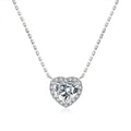 1-4 Carat Heart Cut Moissanite Halo Pendant Necklace for Women 925 Sterling Silver Love Necklace Anniversary Gift Fine Jewelry