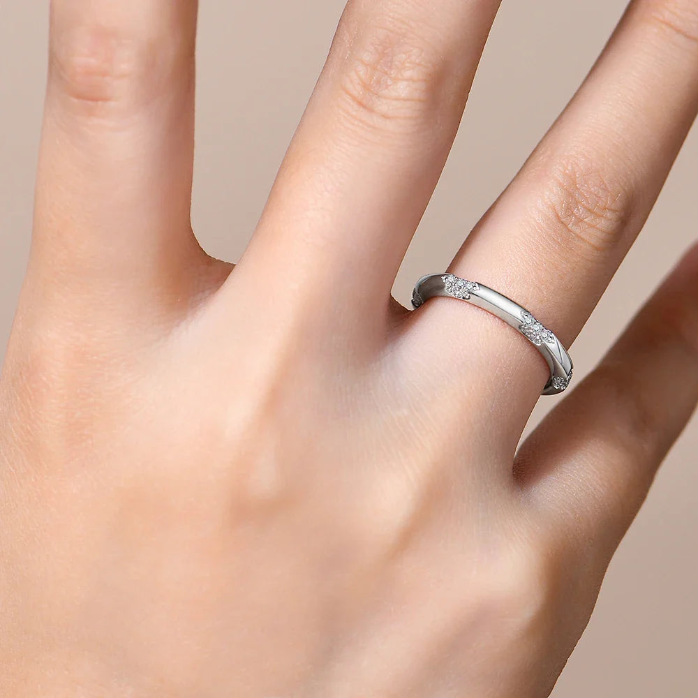2025 Minimalist Style Moissanite Rings Handmade Design Lab Diamond S925 Silver Unisex Party Band Fine Jewelry Gifts
