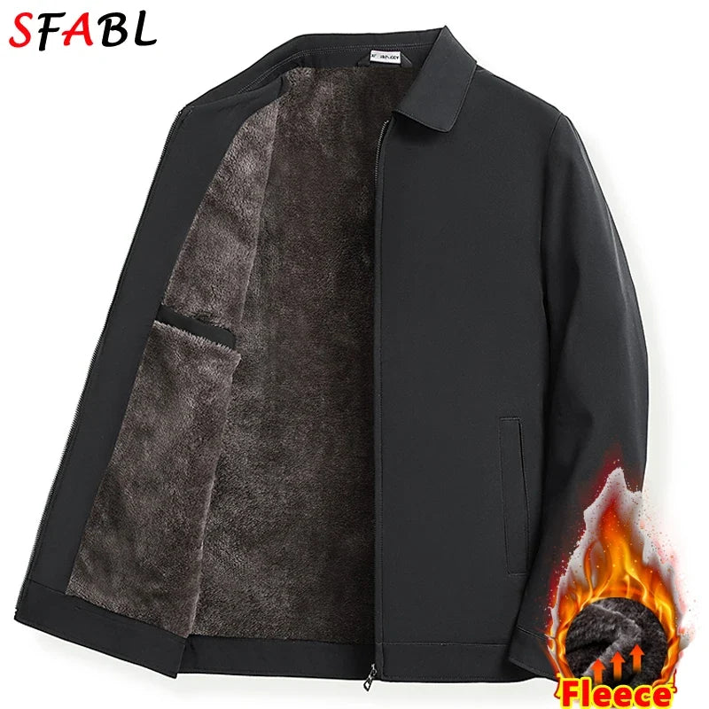 Casual Thermal Warm Winter Jackets for Men Business Blazers Coat Fleece Lining Men's Winter Jacket Luxury Parka Outerwear L-3XL