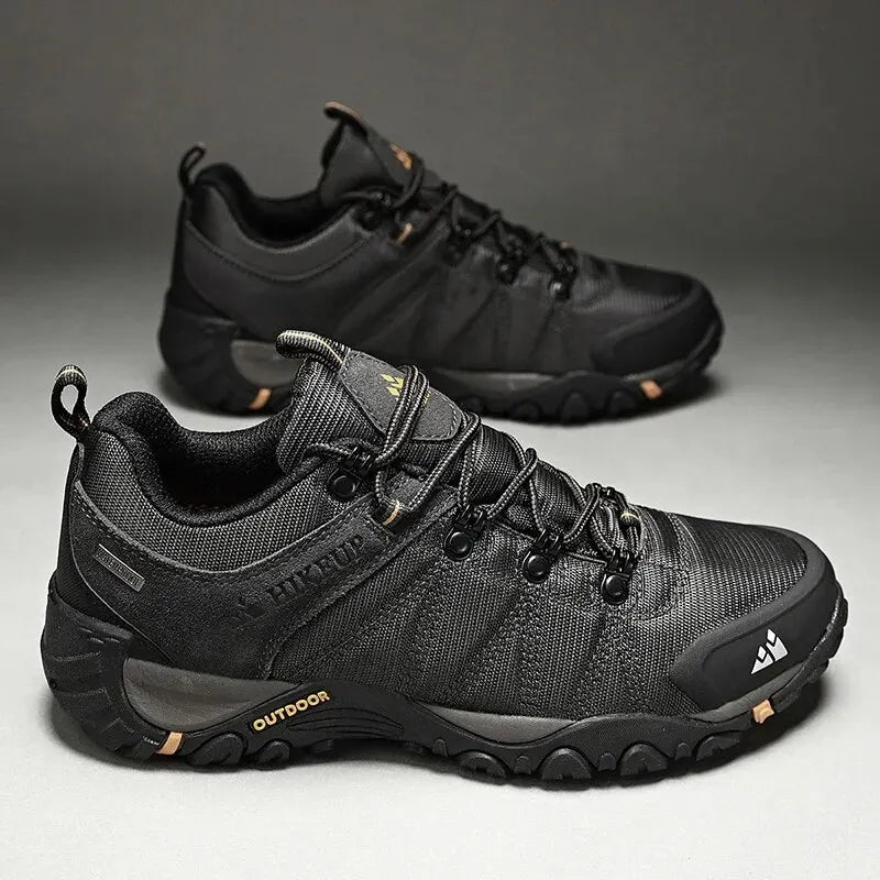 Four-Season Men's Hiking Shoes Outdoor Sports Genuine Leather Wear-Resistant Climbing Shoes Rubber Sole Trekking Sneaker