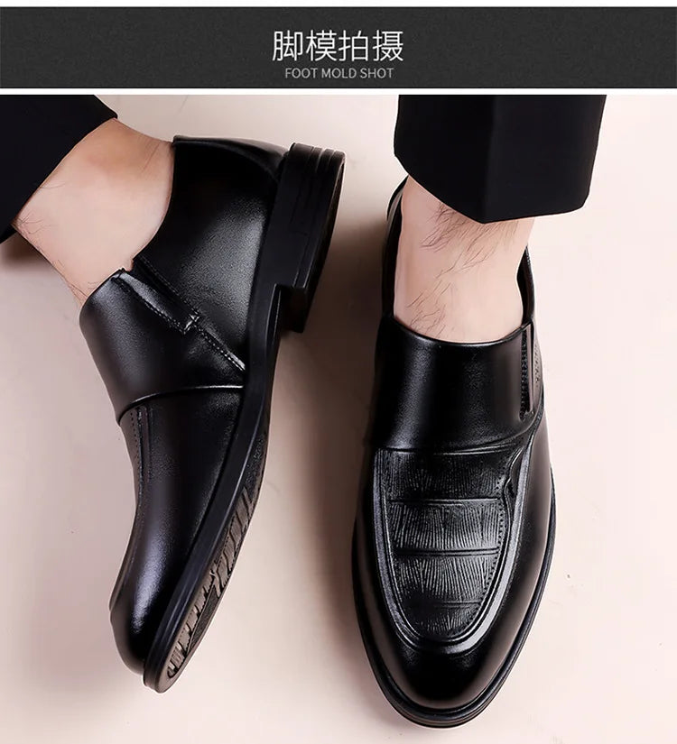 Spring Autumn New Leather Shoes for Men Solid Color Business Casual Shoes Male Fashion British Style Dress Shoe Man