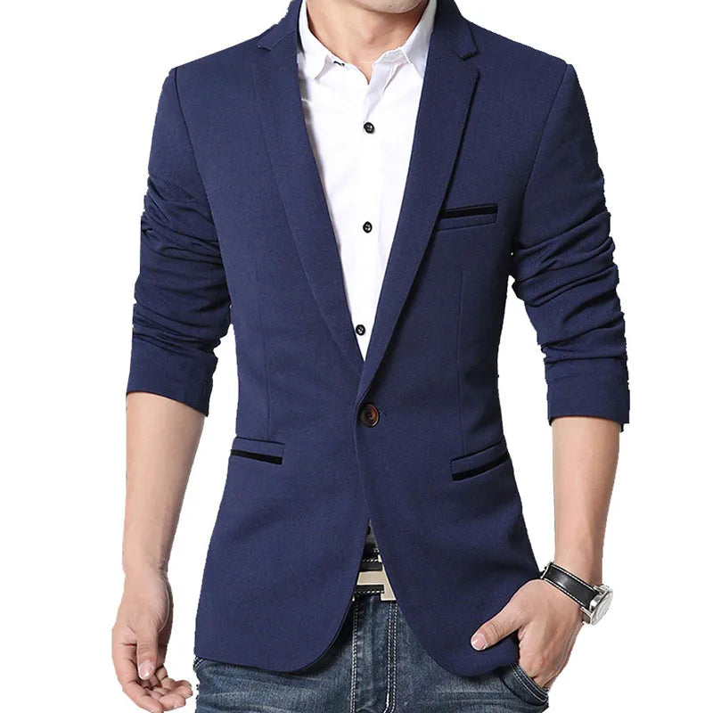 Brand Men's Casual Blazer 2025 Autumn New Fashion Slim Business Suit Coat Gentleman High-quality Men's Clothing Homme M~5XL