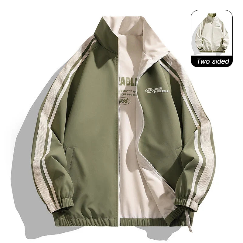 New Jacket Two-sided Long Sleeve Outdoor Men Coats Women Reversible Windproof Coats Splashproof Double-Sided Jackets Couple Top