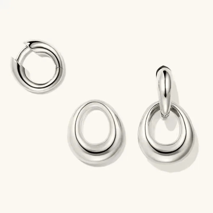Vintage Irregular Geometric Metal Splice Hoop Earrings for Women Gold Silver Mix Color Fashion Accessory Party Jewelry Gifts