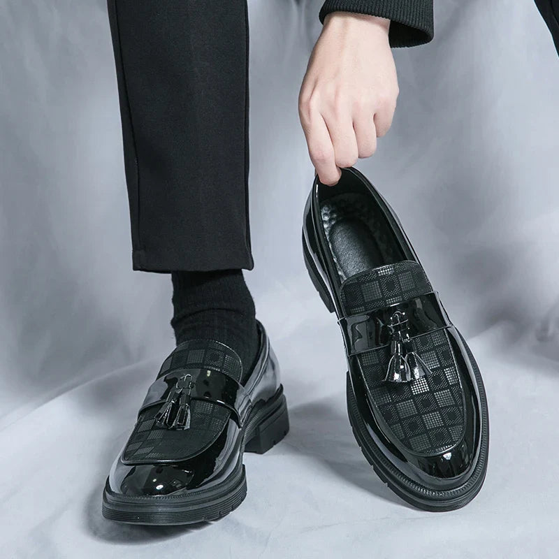Leather Men Casual Black Tassel Loafers Handmade Soft Leisure Shoes Breathable Slip-On Comfortable for Drive Footwear Moccasins