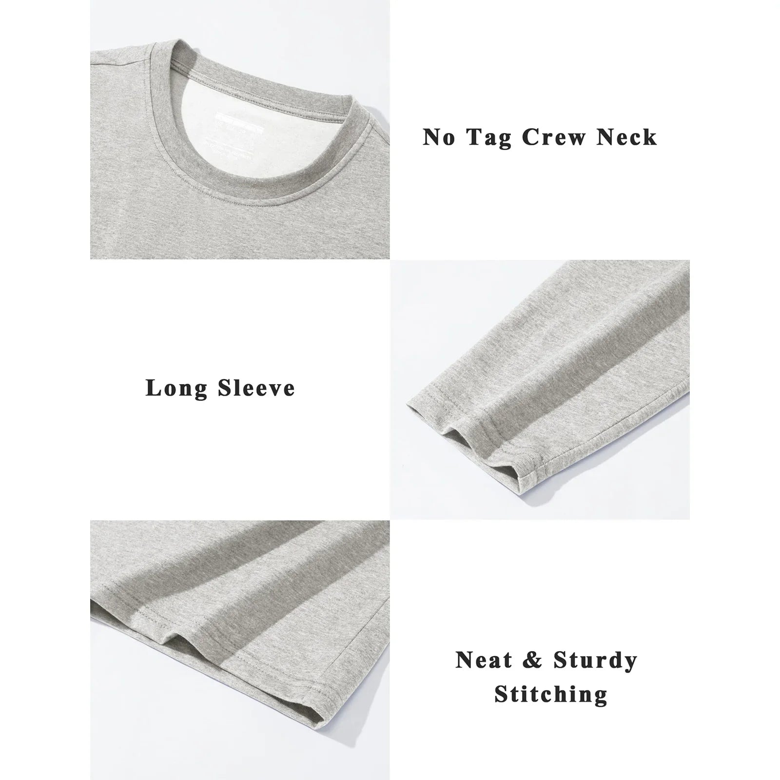 Men's Long Sleeve T-Shirt Cotton Crew Neck T-Shirt Casual Light Work Spring and Autumn Tops