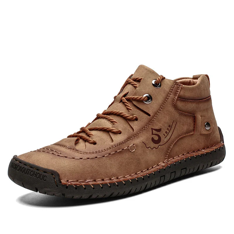 2025 New Men's Handmade Leather Loafers Boots Fashion Ethnic Style Casual Shoes Comfortable Lightweight Breathable Mens Boots