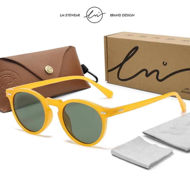 Retro Round Polarized Sunglasses Women Men Classic Leopard Frame Driving Shades Vintage Sun Glasses Unisex UV400 Gafas De Sol